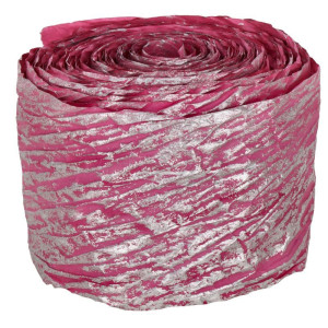 wstążka papierowa metalizowana 8cm*10m c.róż-sreb
