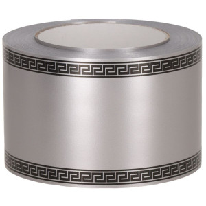szarfa 7,5cm*50y Athenis srebrna z czarnym