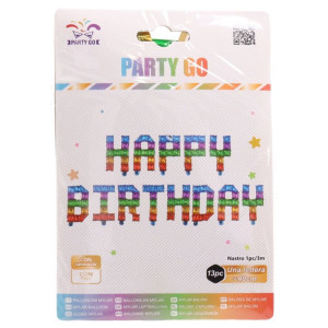 13szt balony napis Happy Birthday