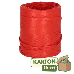 16szt rafia syntetyczna 1cm*200m czerwona