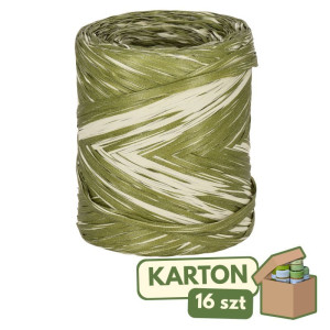 16szt rafia syntetyczna 1cm*200m oliwkowo-kremowa