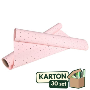 30szt folie satynowe (FM) w kropki czarne 50cm*8,5