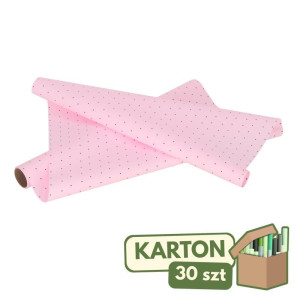 30szt folie satynowe (FM) w kropki czarne 50cm*8,5