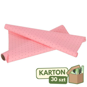 30szt folie satynowe (FM) w kropki czarne 50cm*8,5