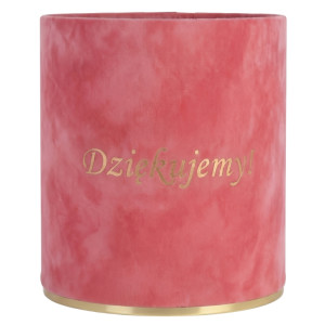 flowerbox Dziękujemy wys:14 szer:12 welur ciemnoróżowy