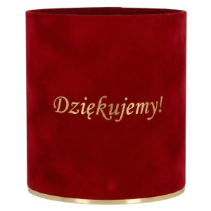 flowerbox Dziękujemy wys:14 szer:12 welur czerwony
