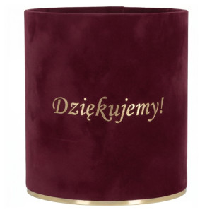 flowerbox Dziękujemy wys:14 szer:12 welur bordowy