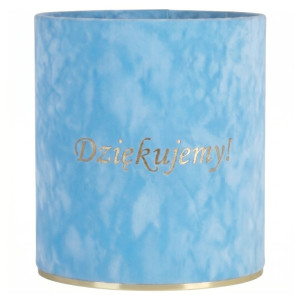 flowerbox Dziękujemy wys:14 szer:12 welur jasnoniebieski
