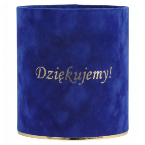 flowerbox Dziękujemy wys:14 szer:12 welur szafirowy