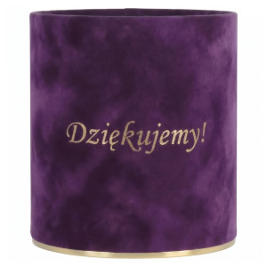 flowerbox Dziękujemy wys:14 szer:12 welur fioletowy