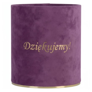 flowerbox Dziękujemy wys:14 szer:12 welur liliowy