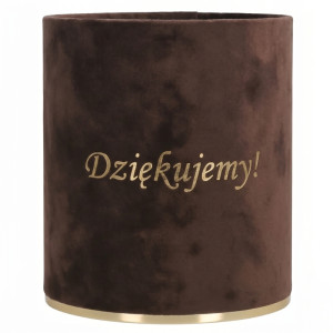 flowerbox Dziękujemy wys:14 szer:12 welur czekoladowy