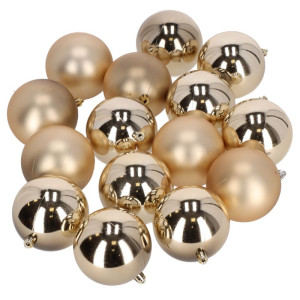 15szt bombki plastikowe szer:8cm champagne
