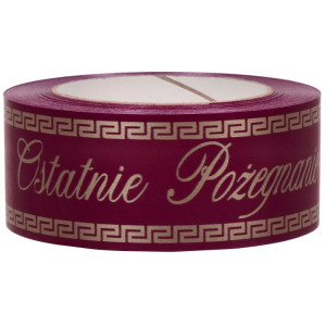 ost.pożegnanie 5cm*50y ATHENIS bordowa ze złotym