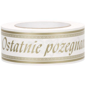 ost.pożegnanie 5cm*50y CLEOPATRA biała ze złotym