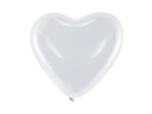 Balony 10'' Serca, Pastel biały