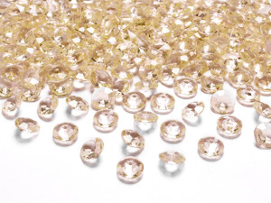 100szt Diamentowe konfetti, złoty, 12mm