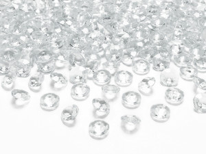 100szt Diamentowe konfetti, bezbarwny, 12mm