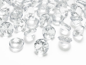10szt Diamentowe konfetti, bezbarwny, 20mm