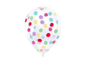 6szt balony 30cm konfetti kolorowe