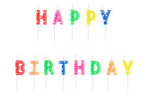 13szt Świeczki urodzinowe Happy Birthday, mix, 2.5