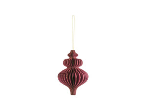 bombka papierowa honeycomb Sopelek 10x15cm burgund