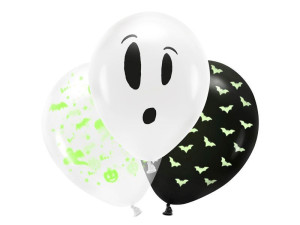 3szt Balony UV 27cm BOO