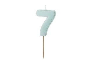 Świeczka urodzinowa Cyferka 7, jasny niebieski, 5.