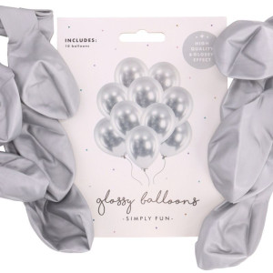 10szt balony Glossy 30cm srebrny