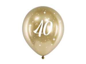 6szt balony Glossy 30cm "40" złote
