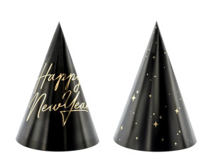 6szt czapeczki Happy New Year, 16cm