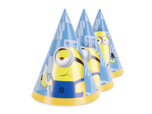 6szt Czapeczki Minionki, 16 cm, mix