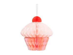 Dekoracja bibułowa honeycomb Muffinka, 20 cm, mix