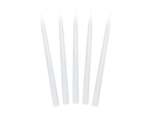 10szt Świeca stożkowa matowa, biały, 24cm