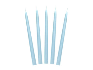 10szt Świeca stożkowa matowa, błękit, 24cm