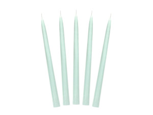 10szt Świeca stożkowa matowa, szałwiowy, 24cm