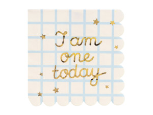 12szt Serwetki papierowe I am one today Miś, beżow