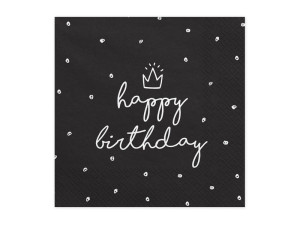 20szt Serwetki Happy Birthday, 33x33 cm