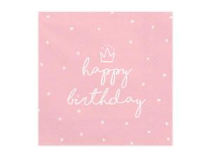 20szt Serwetki Happy Birthday, 33x33 cm