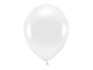 10szt Balony Eco 30cm metalizowane, biały