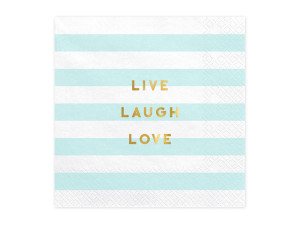 20szt Serwetki Yummy - Live Laugh Love, jasny nieb