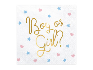 20szt Serwetki - Boy or Girl?, 33x33cm.