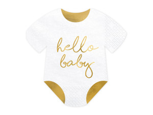 20szt Serwetki Śpioszki - Hello Baby, biały, 16x16