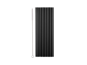 12szt Słomki plastikowe, 23 cm, czarny