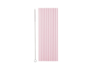 Słomki plastikowe, 23 cm, różowy (1 op. / 12 szt.)