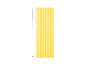 Słomki plastikowe, 23 cm, żółty (1 op. / 12 szt.)