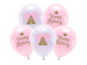 5szt Balony Eco 33 cm, Happy Birthday