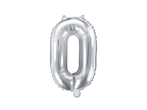 balon foliowy wys:40cm(16") Cyfra "0" srebrny
