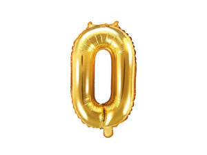 balon foliowy wys:40cm(16") Cyfra "0" złoty
