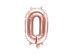 balon foliowy wys:40cm(16") Cyfra "0" rosegold